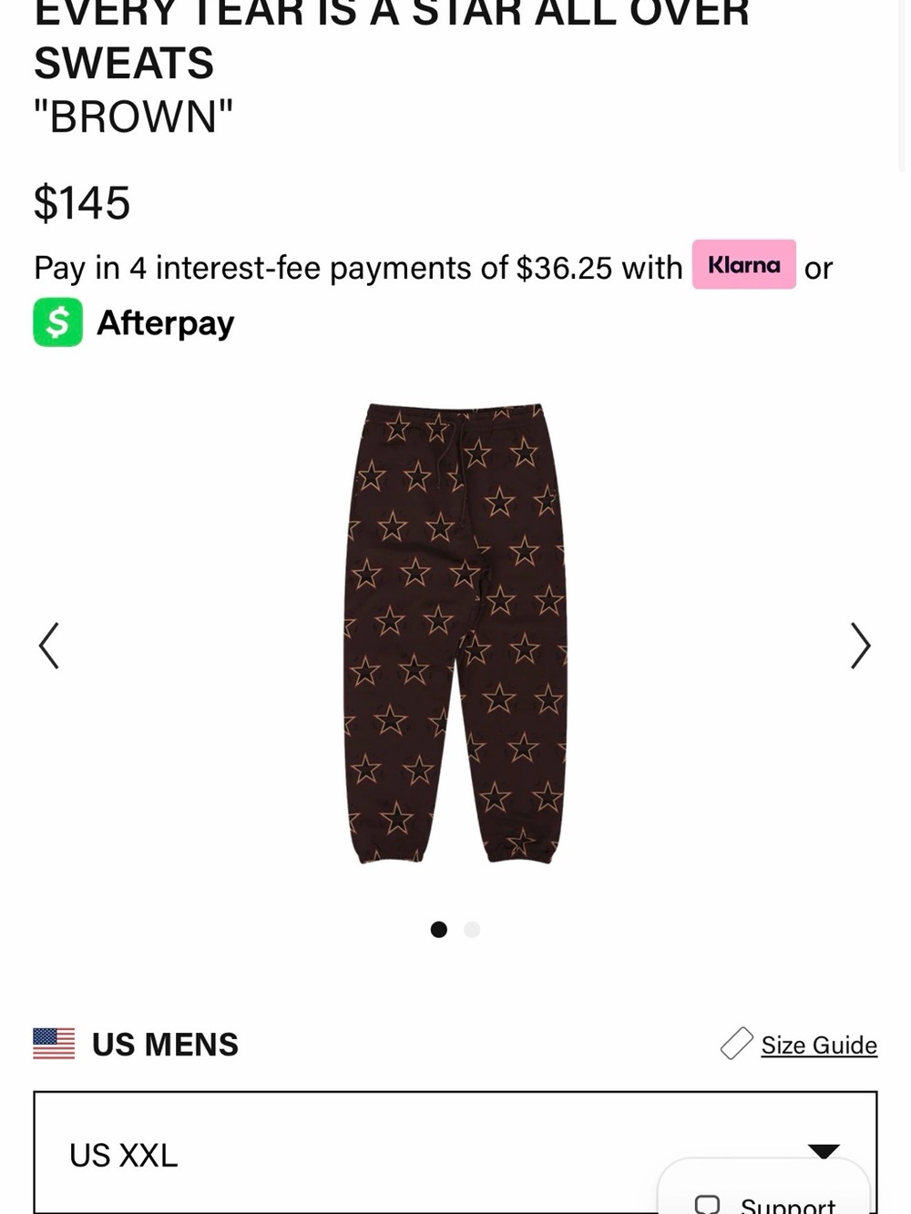 Men's Brown Star-Print Sweatpants